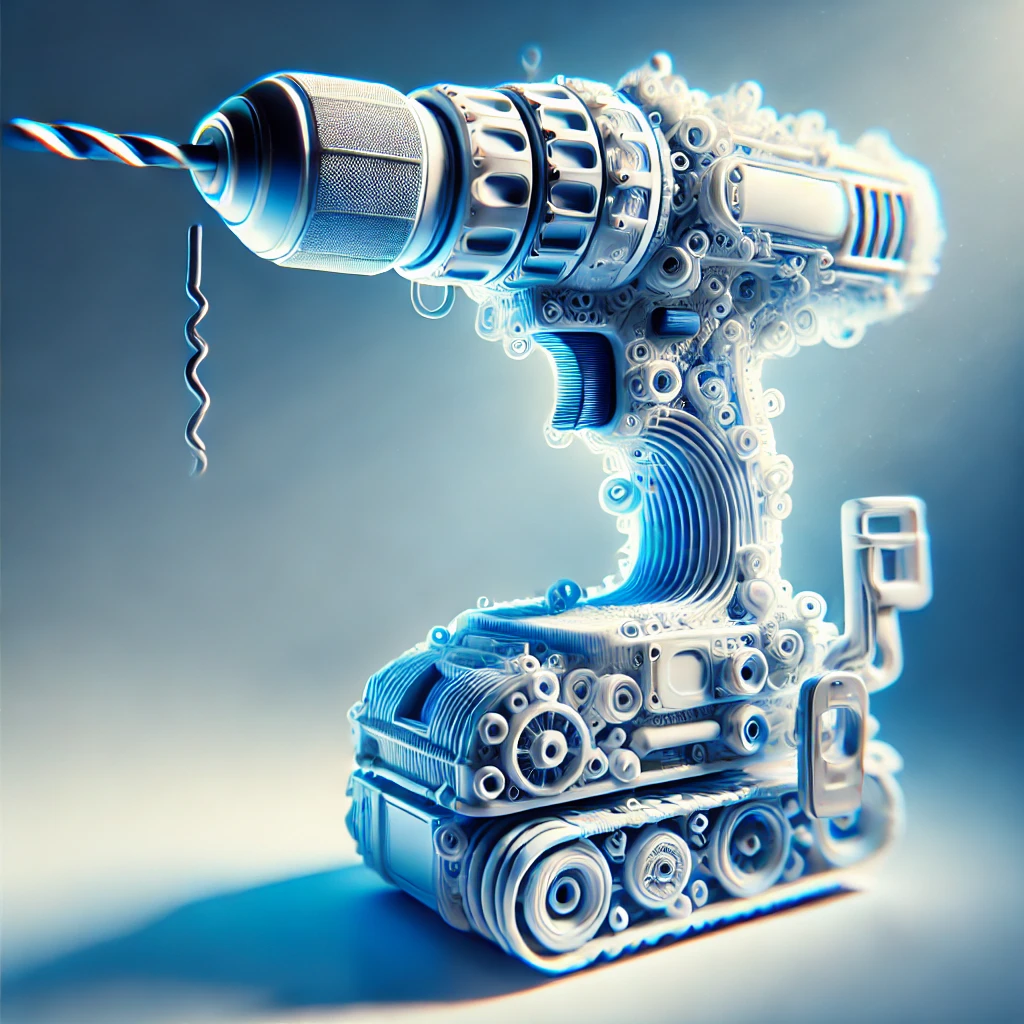 Entwicklung innovativer und funktionaler Produkte, die exakt auf die individuellen Bedürfnisse des Kunden zugeschnitten sind. Wir unterstützen branchenübergreifend Unternehmen jeder Größe – von der Konzeptphase bis zur Umsetzung – und achten dabei auf optimale Ästhetik, Ergonomie und Funktionalität. Beispielbild: 3D Modell eine gewagten Bohrmaschine