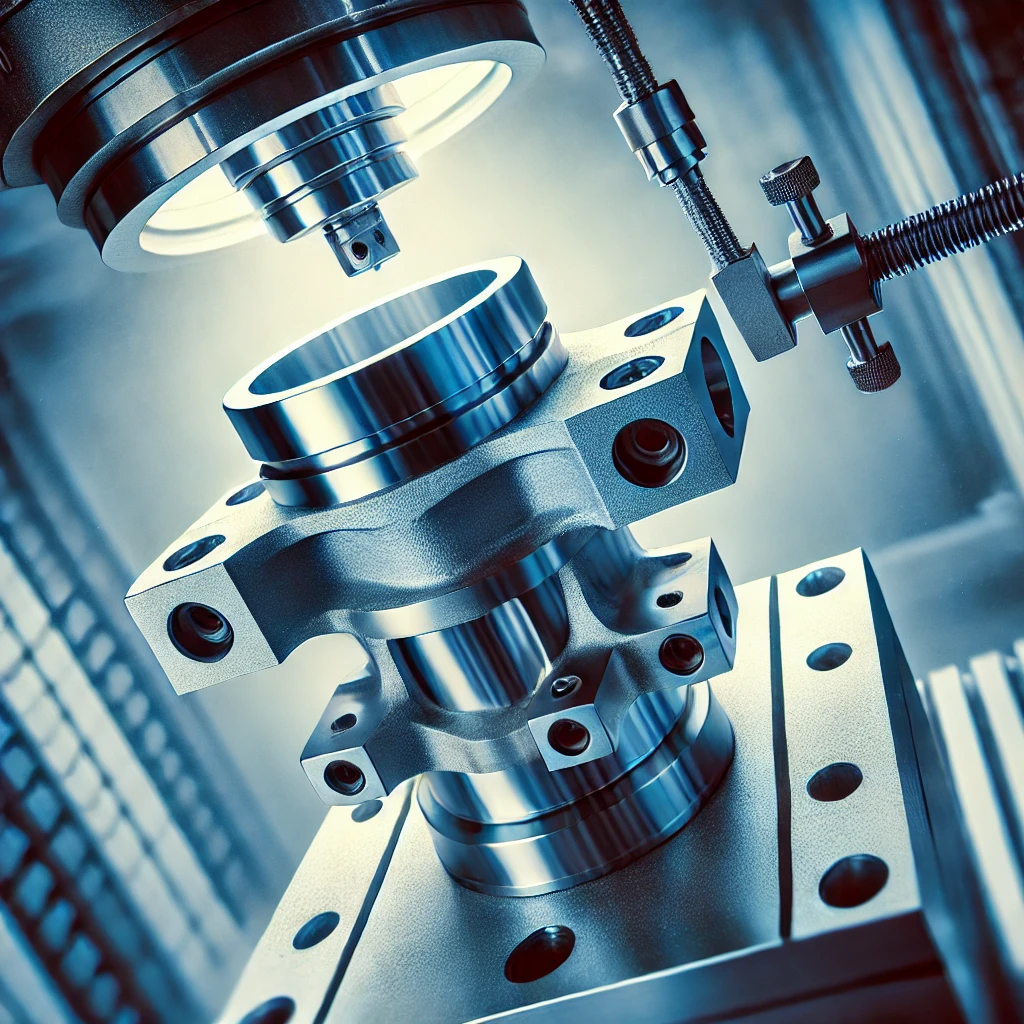 Besichtigung vor Ort, Gespräche mit Beteiligten anpassen der Vorrichtung auf Maschine, vorrätige Werkzeuge, Berücksichtigung der gewünschten Haltbarkeit, Durchführung von FEM-Analysen und Berechnungen zur Optimierung der Konstruktion. Beispielbild:  Vorrichtung mit eingespanntem Rohr, in einer CNC Maschine